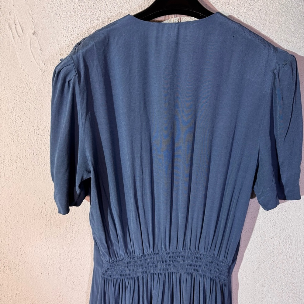 Karin Steven’s // vintage pale blue lace collar shirt dress size 16 mar1 - Picture 6 of 7